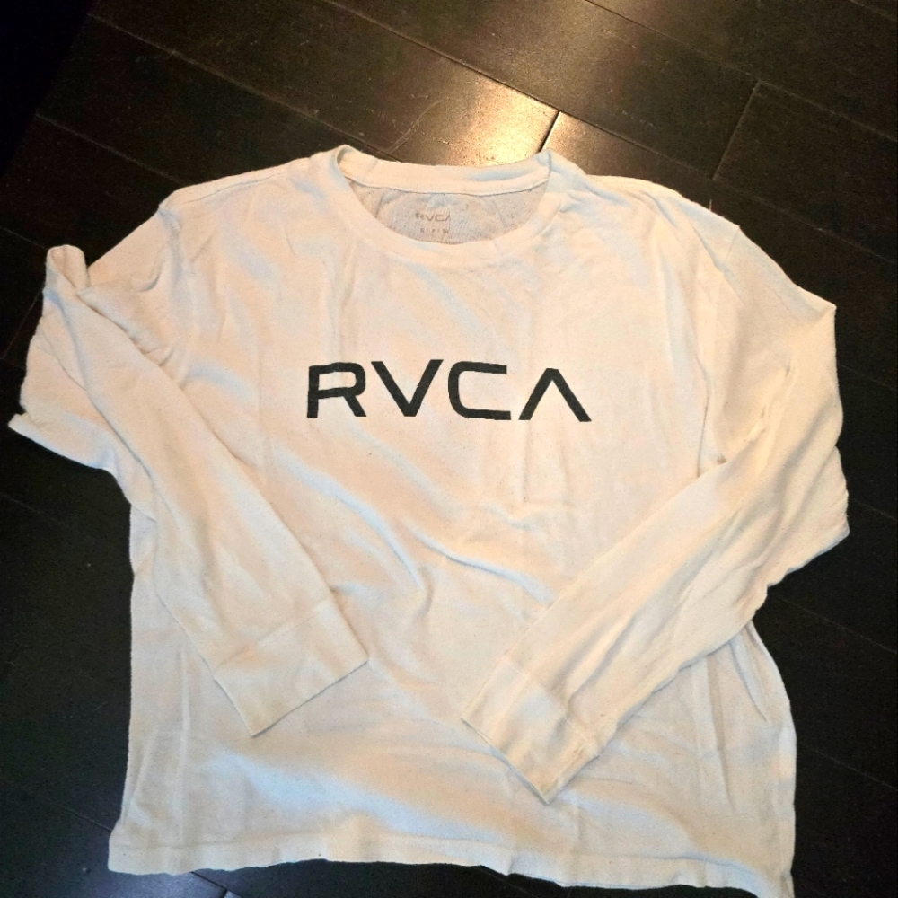 RVCA Classic White Crewneck Long Sleeve Sz Small